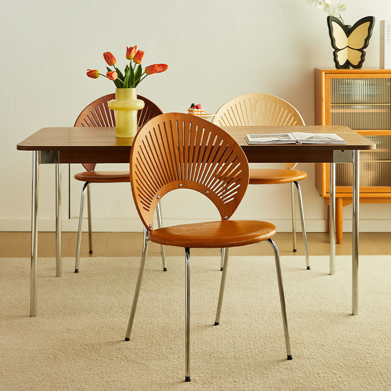 Retro solid wood shell chair home
