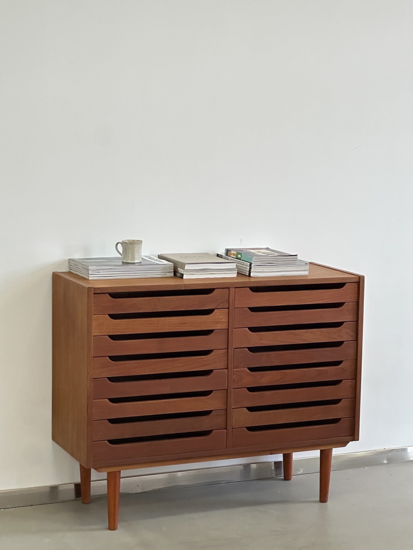 Danish Storage Cabinet: Teak Filing Cabinet by Designer