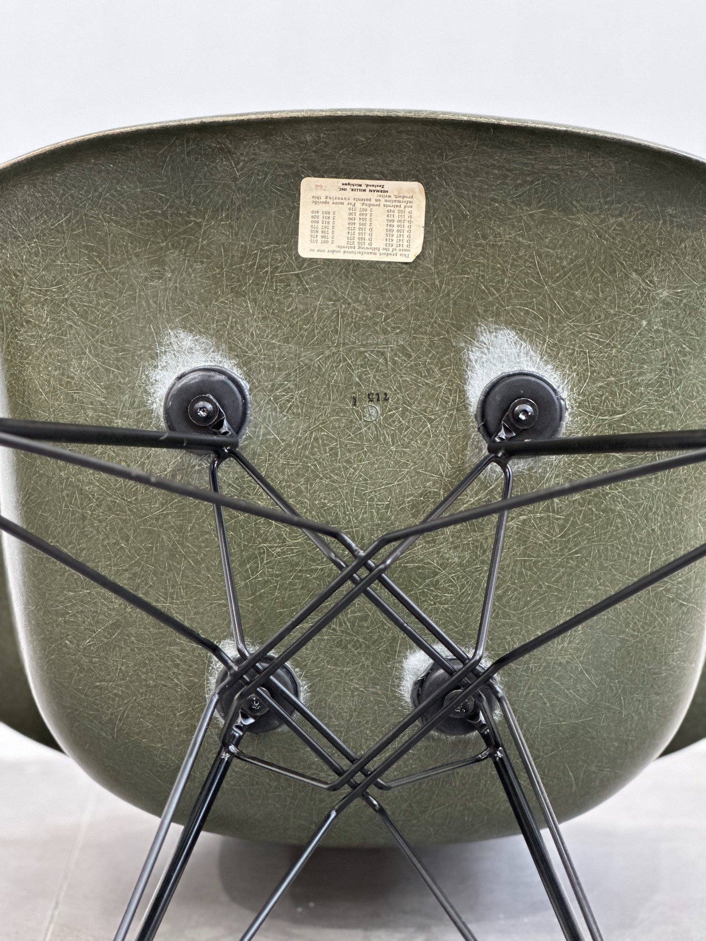 Green Eames DAR Eiffel Chair by Charles and Ray Eames