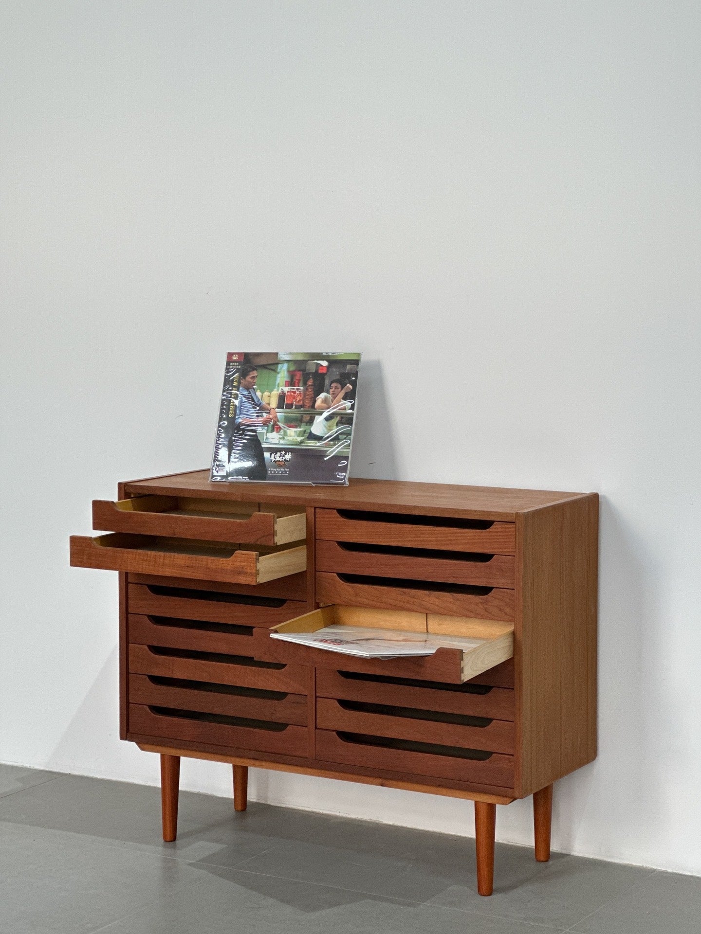 Danish Storage Cabinet: Teak Filing Cabinet by Designer