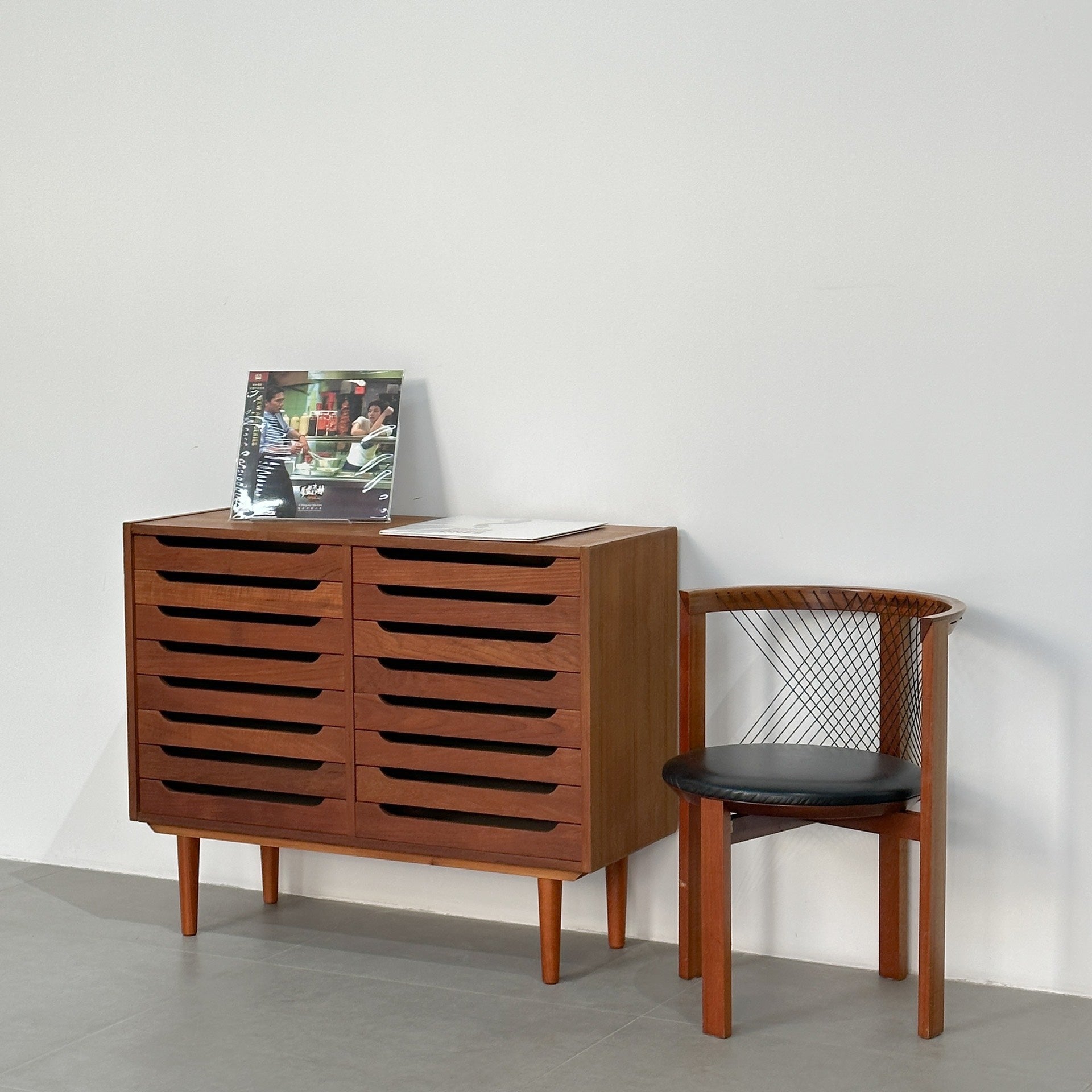Danish Storage Cabinet: Teak Filing Cabinet by Designer