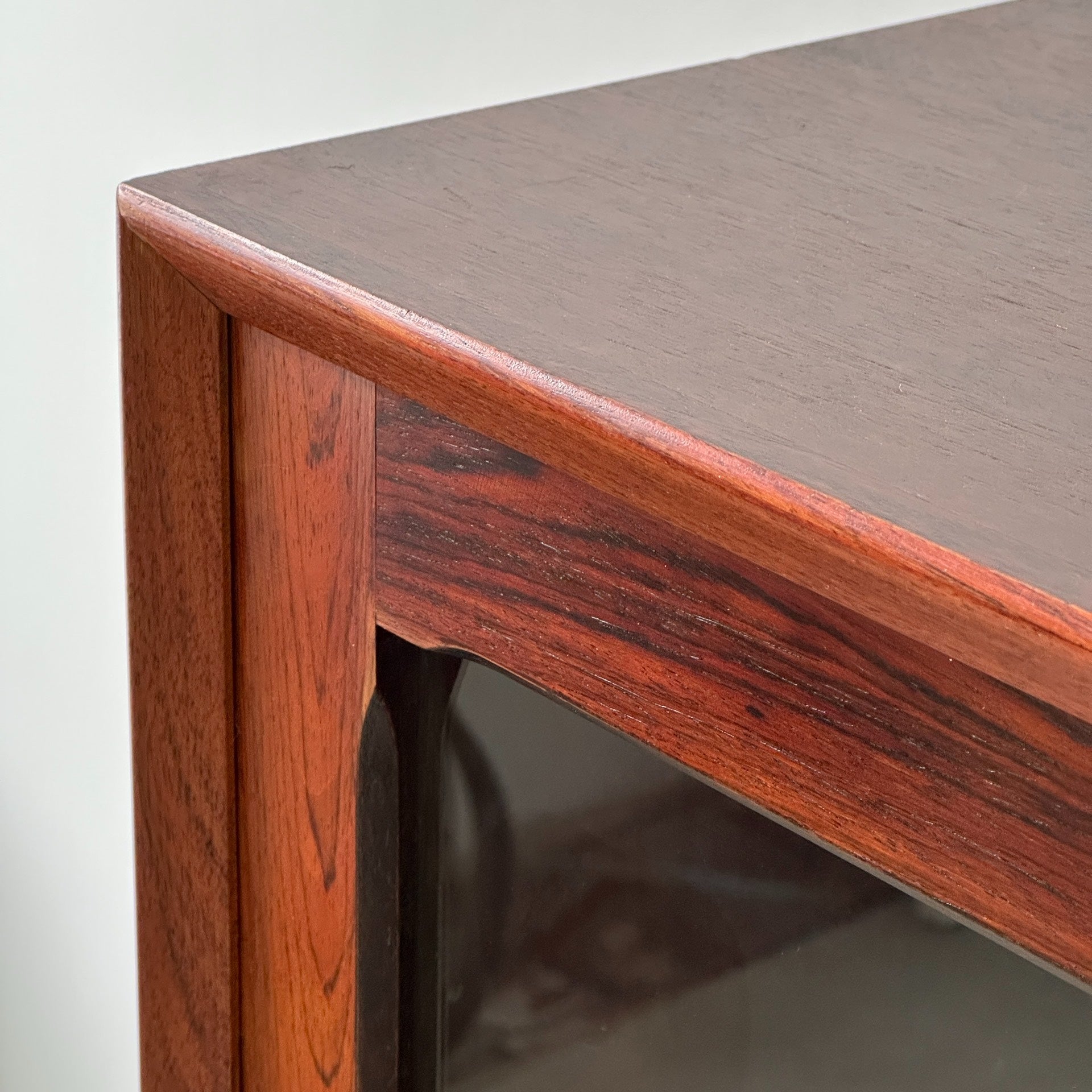 Danish Rosewood Glass Display Bookcase by Poul Hundevad