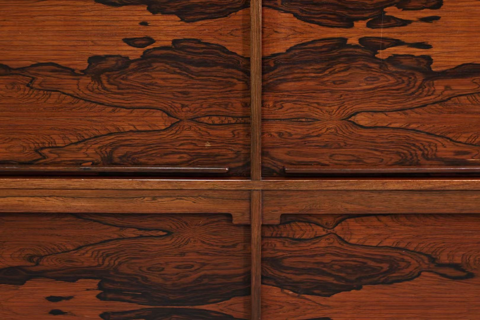 Designer Sideboard with Rosewood Roller Shutter Door by Gianfranco Frattini