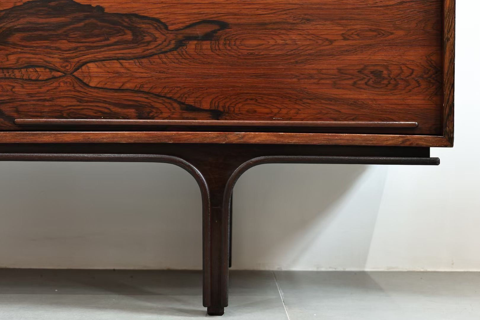 Designer Sideboard with Rosewood Roller Shutter Door by Gianfranco Frattini