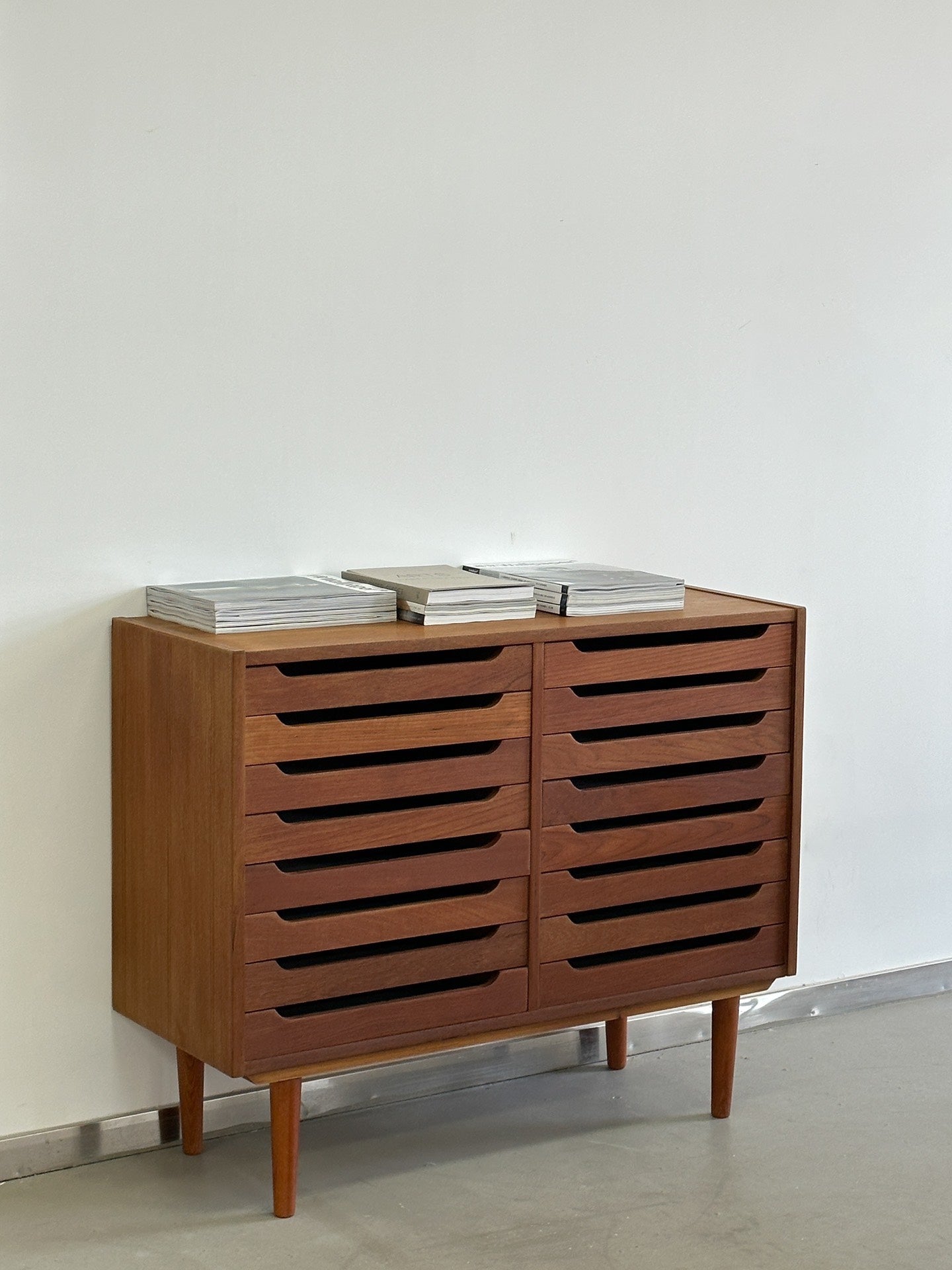Danish Storage Cabinet: Teak Filing Cabinet by Designer