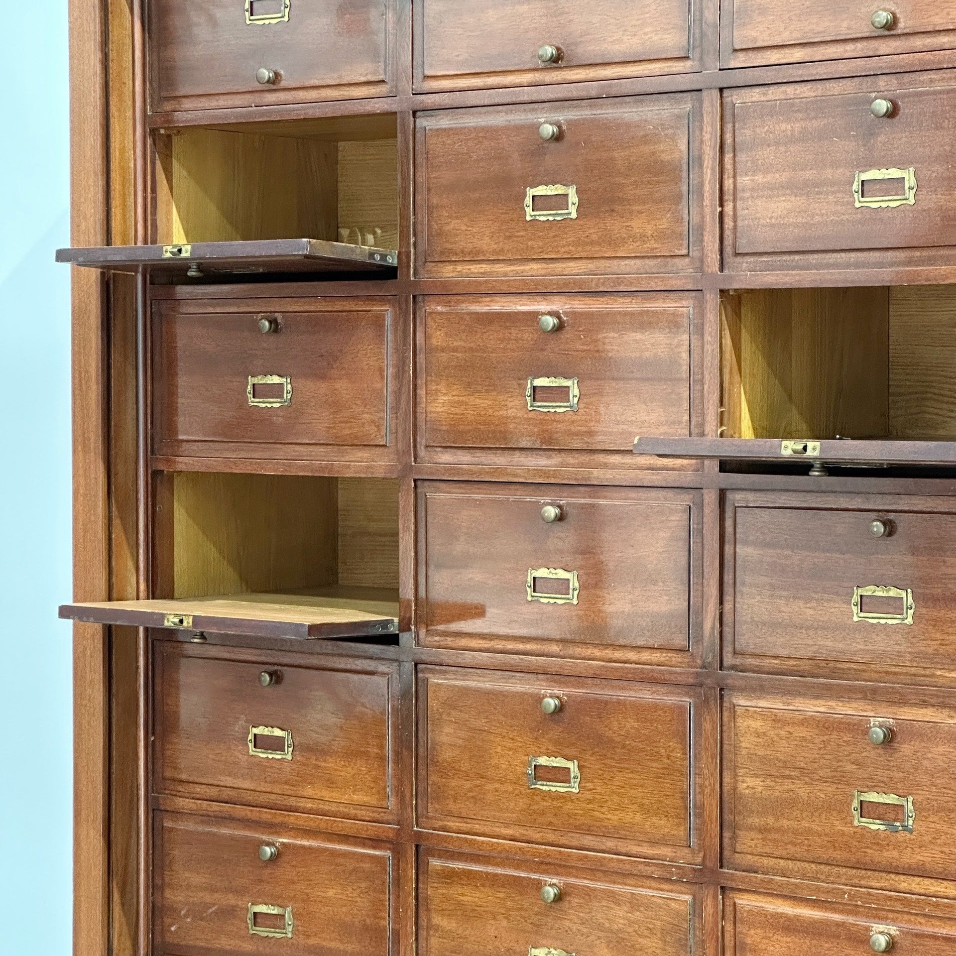 French Old File Cabinet: Louvered-Door Cabinet by Unknown Designer