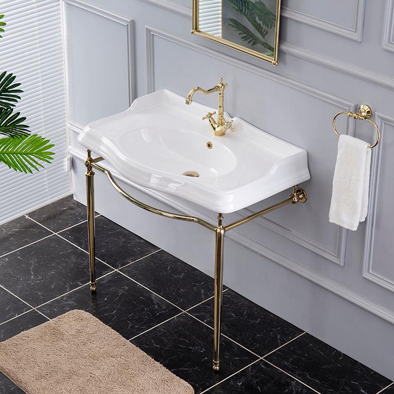 Isidora Butterfly Ceramic Basin with Copper Bracket