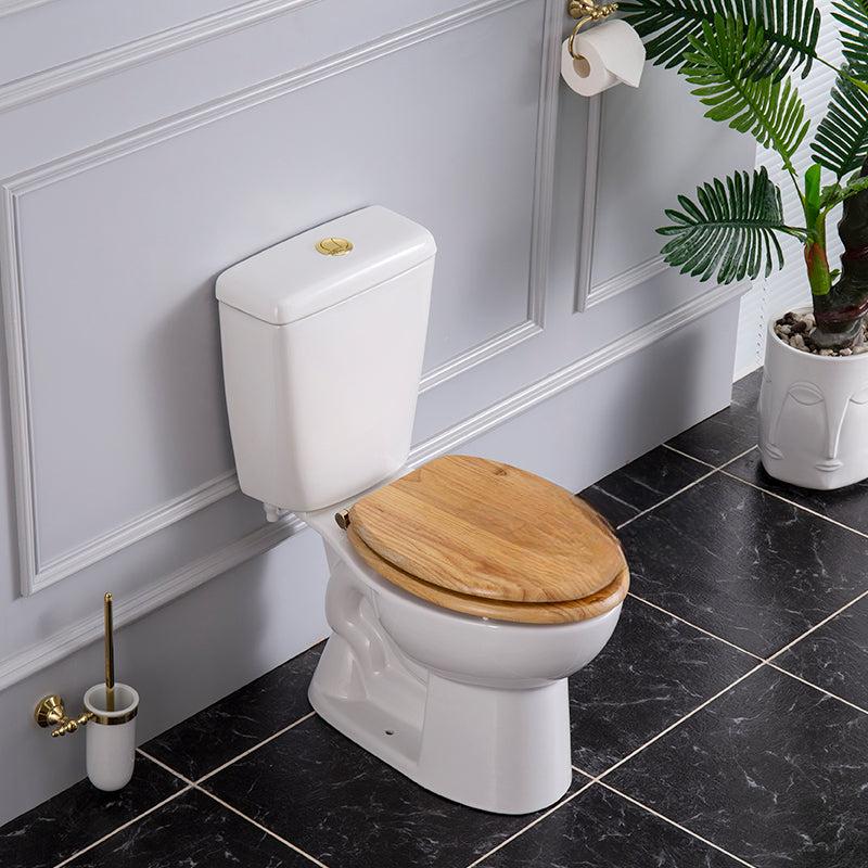 Milano Retro Siphon Split Toilet with Wood Cover