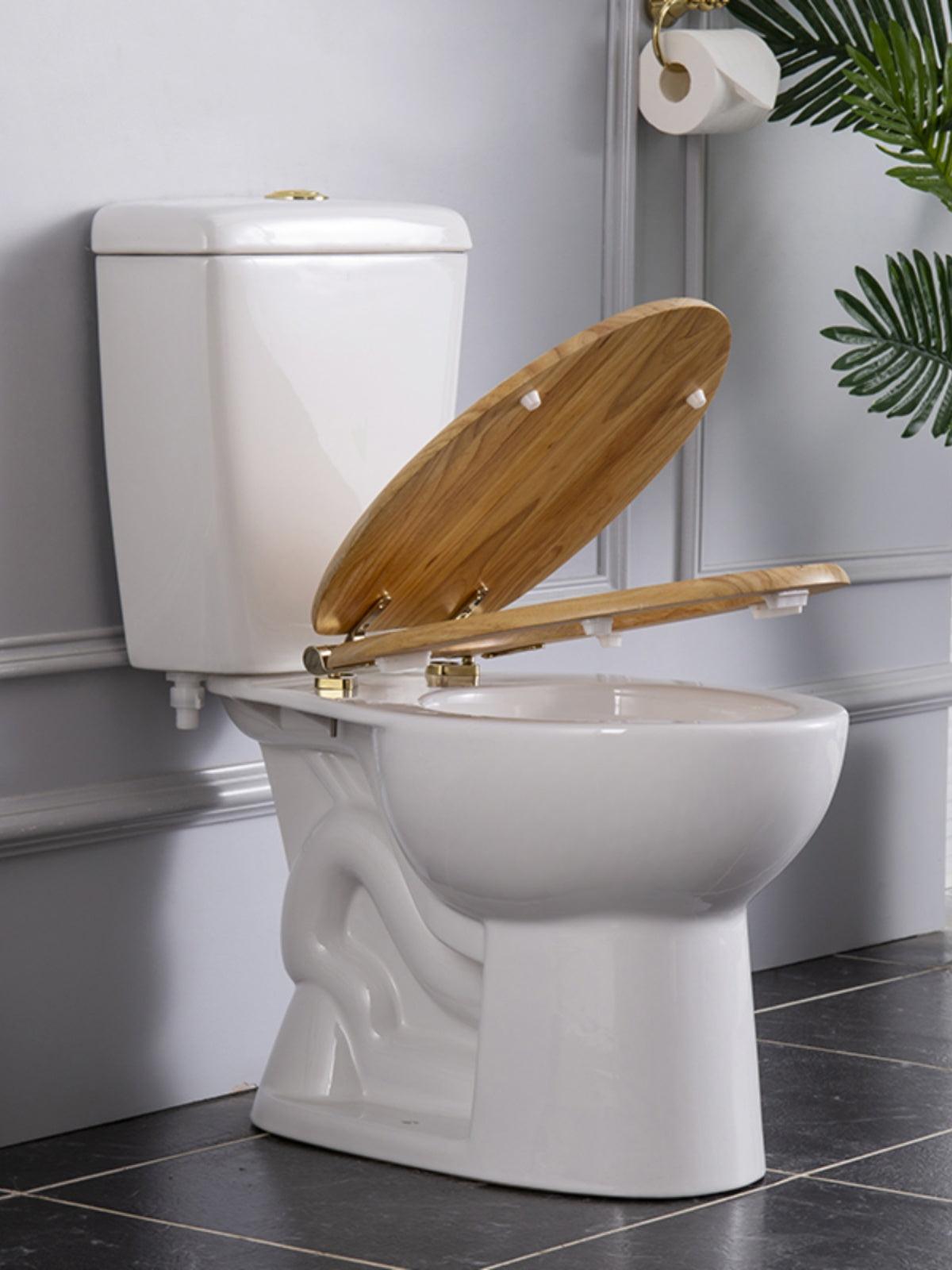 Milano Retro Siphon Split Toilet with Wood Cover