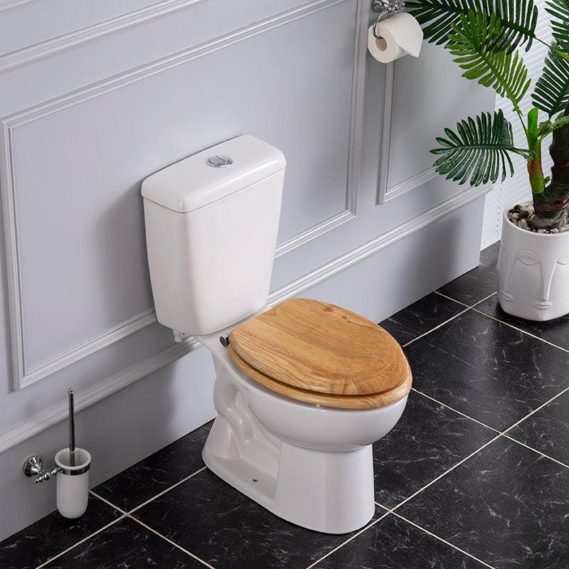Milano Retro Siphon Split Toilet with Wood Cover