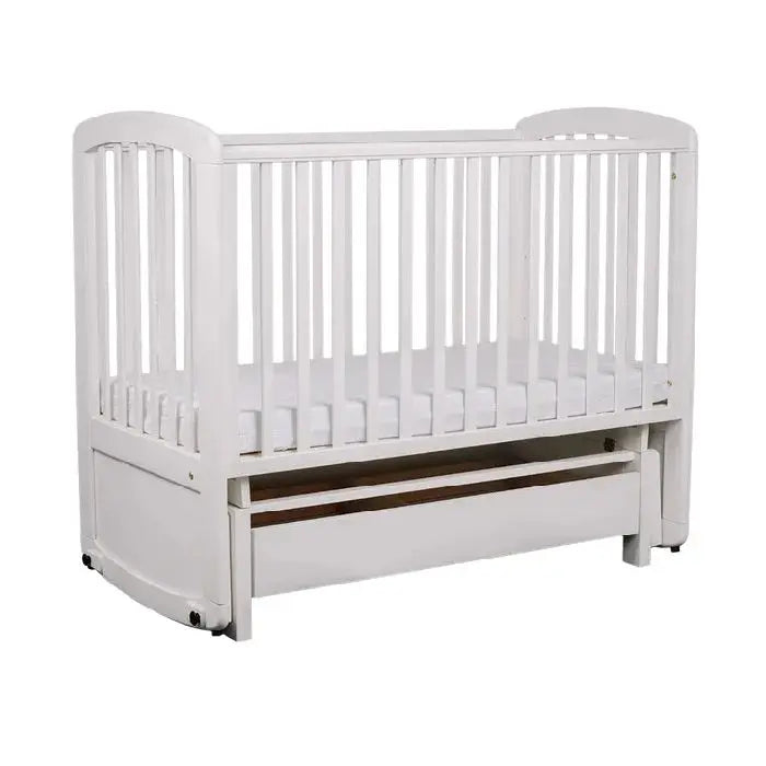 Premium Solid Mahogany Wood Convertible Baby Crib with Storage Drawer