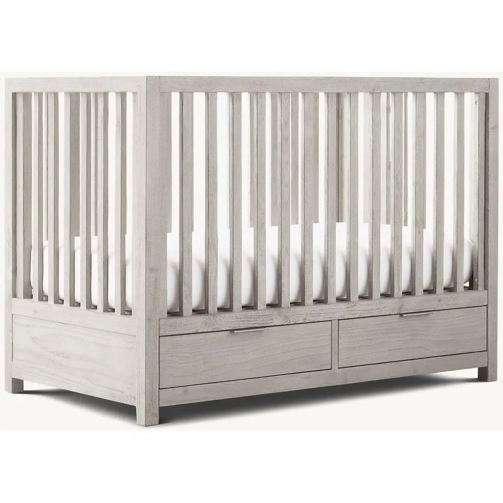 Premium Teak Wood Convertible Baby Crib with Integrated Storage Drawers