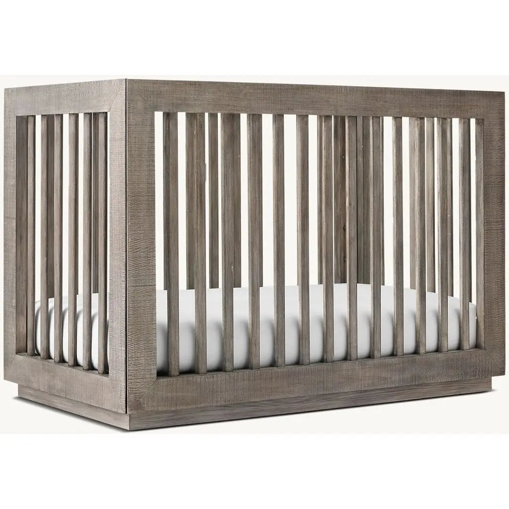 Premium Handcrafted Teak Wood Baby Crib - Durable Rustic Nursery Cot
