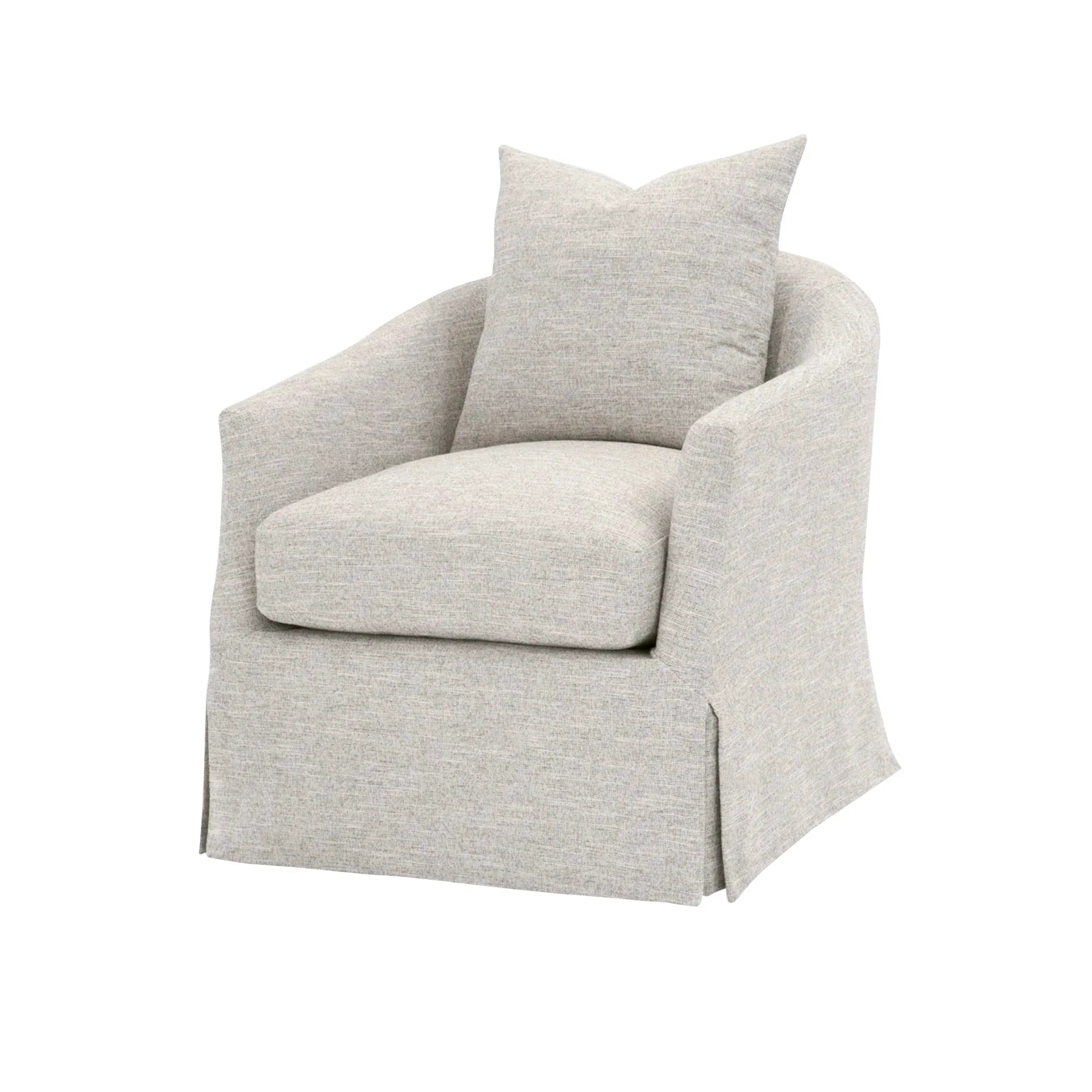 Single French Style Accent Sofa Chair, Linen Upholstered Living Room Lounge Armchair