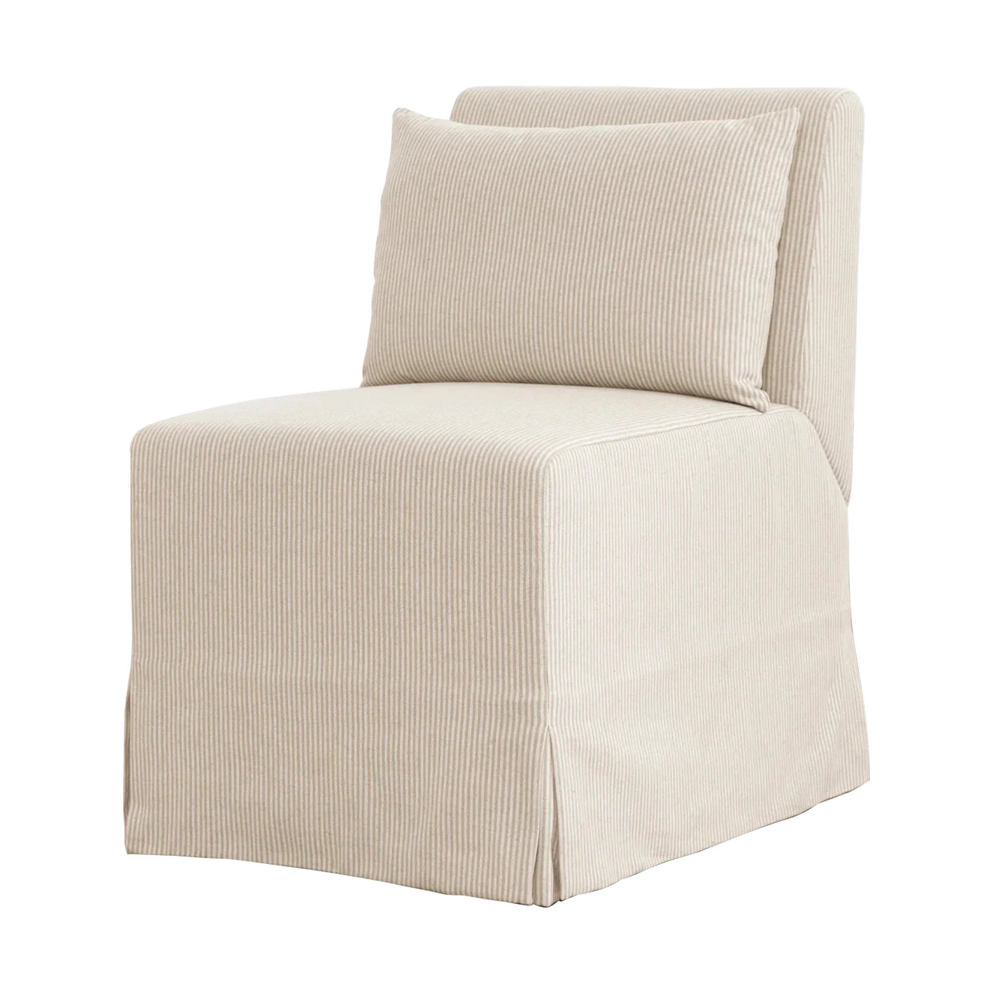 Washable Linen Desk Chair with Cushion for Dining Room or Accent Seating