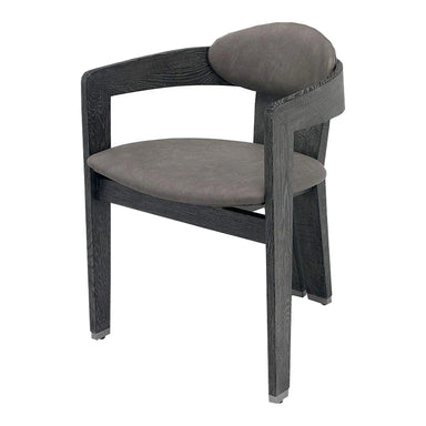 Stylish Nordic Black Oak Wood Accent Dining Chair with Comfortable Arms