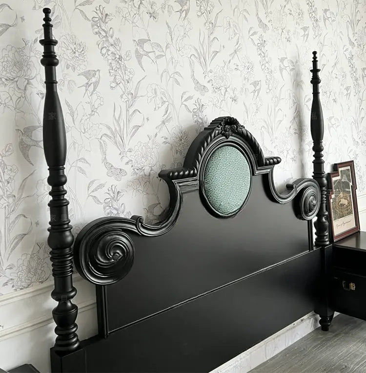 Helene Retro Solid Wood Four-Poster Bed