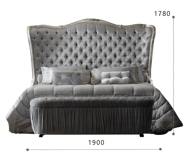 Amaury Fabric Soft-Covered Wooden Bed