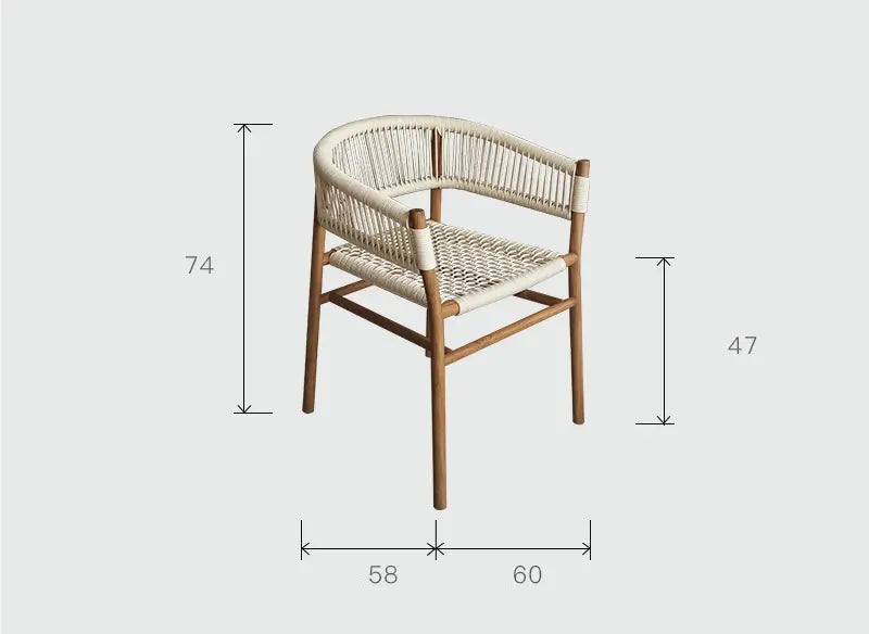 Giacinto Solid Wood Rattan Backrest Lounge Chair