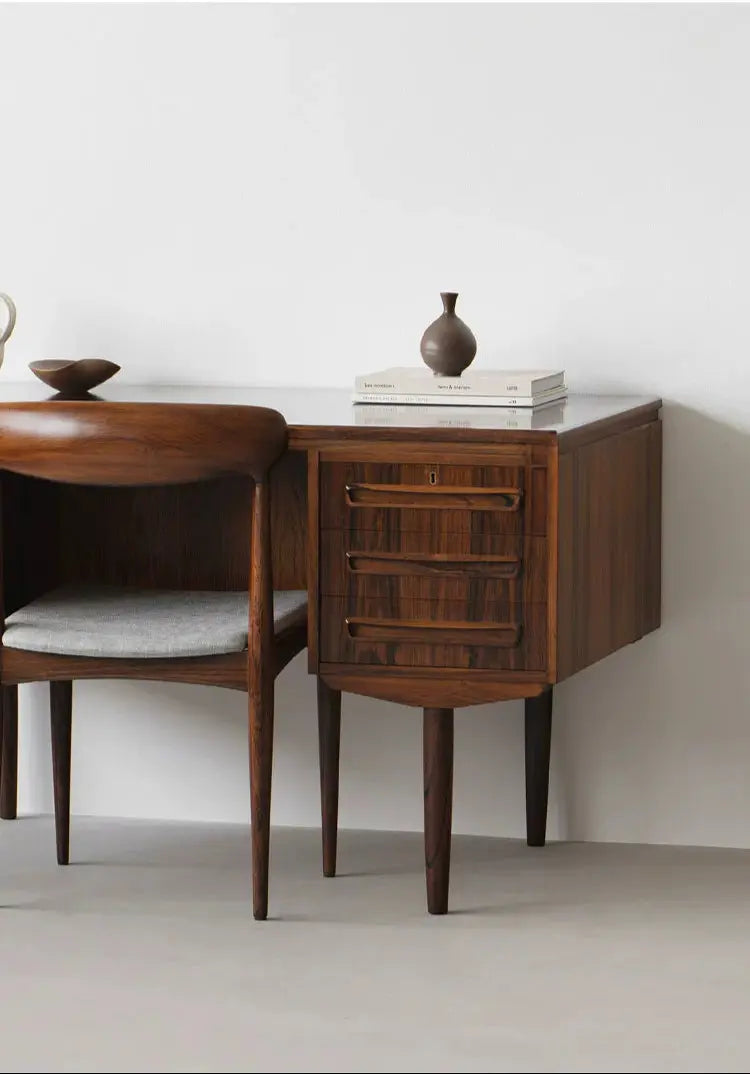 Florian Retro Modern Solid Wood Study Desk