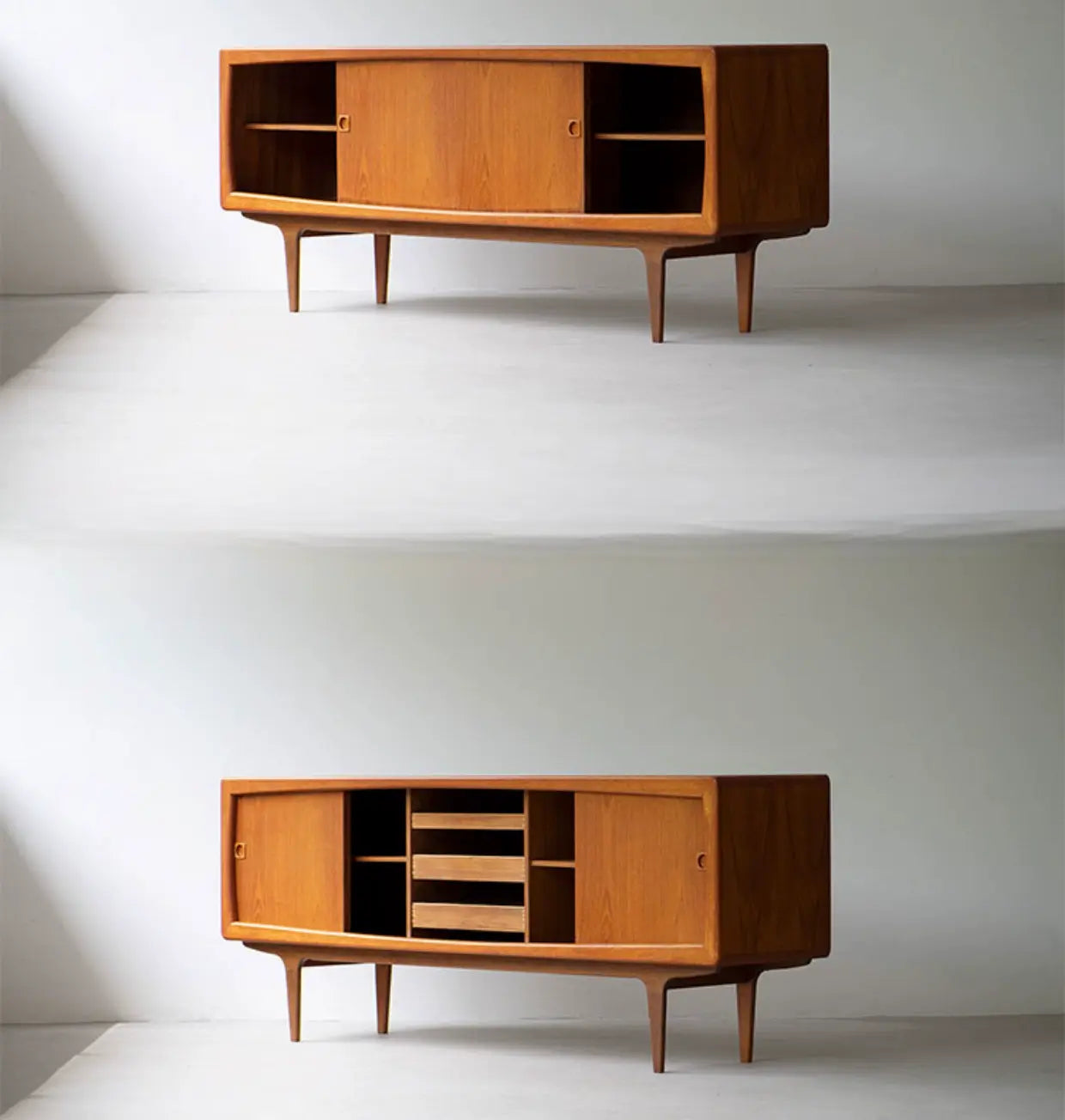 Damian Retro Modern Cherry Wood Media Console