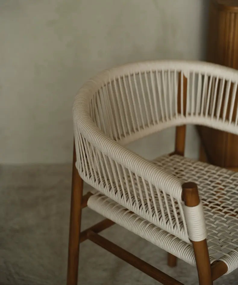 Giacinto Solid Wood Rattan Backrest Lounge Chair