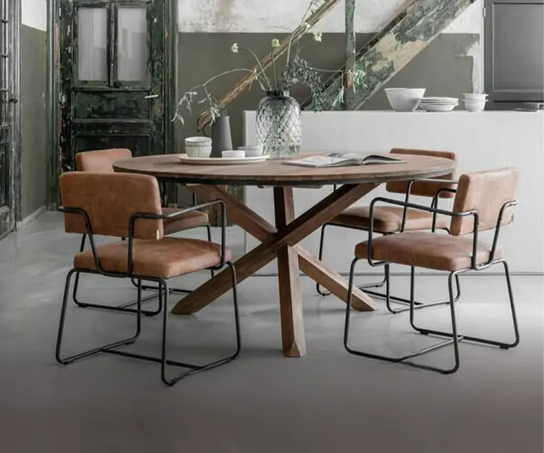 Edoardo Antique Teak Wood Family Dining Table