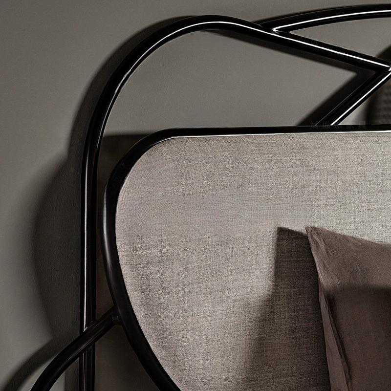 Linnet Solid Wood Bed with Rattan Design