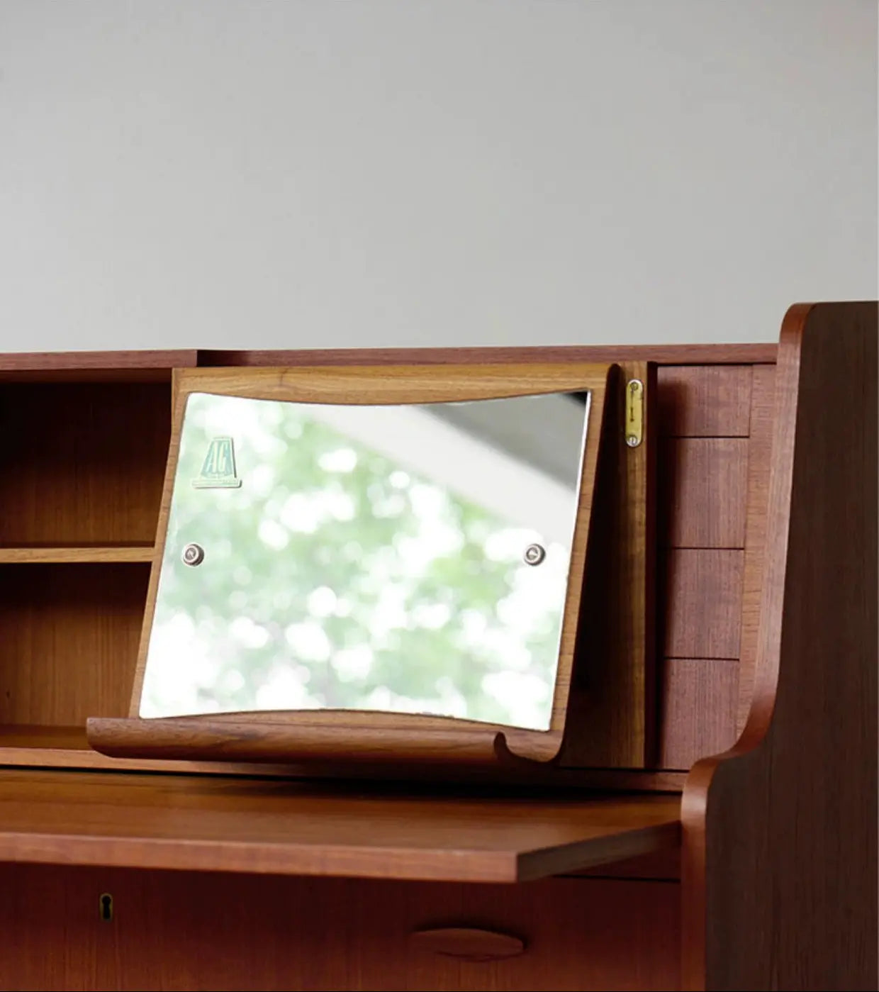 Wren Retro Modern Danish Secretary Storage Cabinet