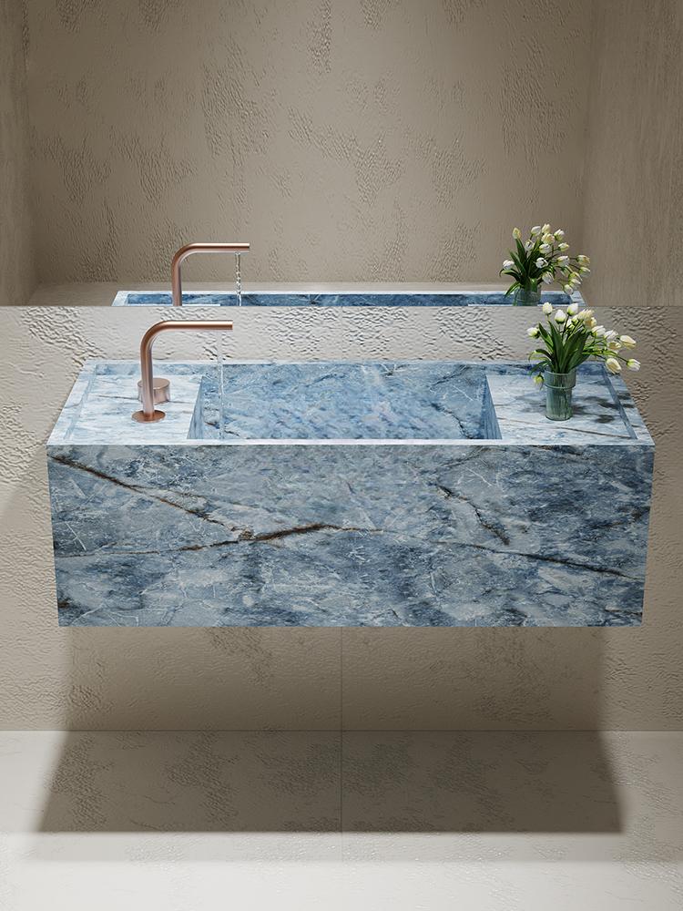 Lara Amazon Green Marble Integrated Sink