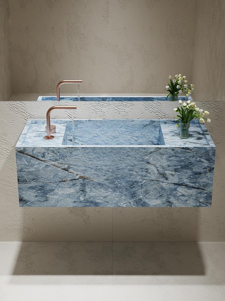 Agastya Ice Silk Blue Jade Wall-Mounted Sink