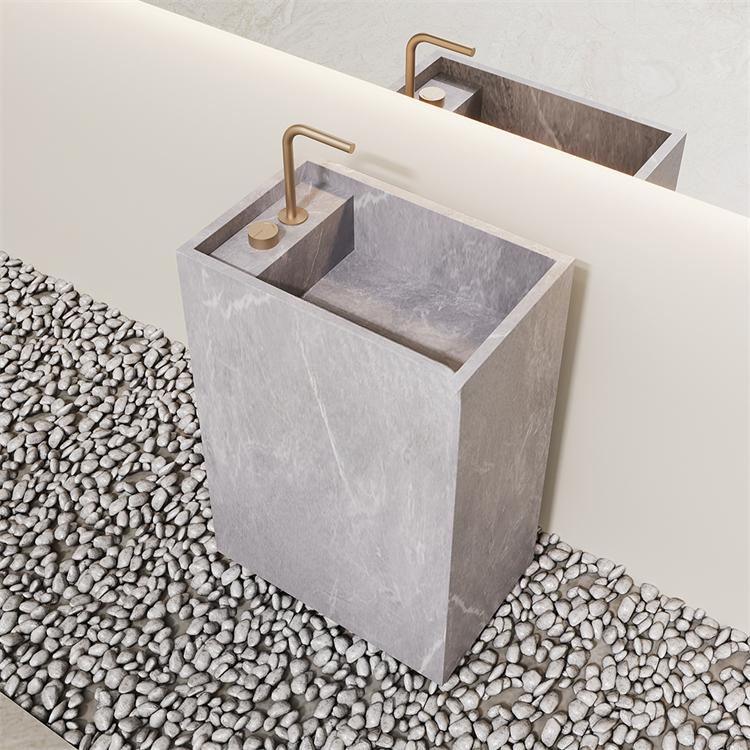 Lou Retro White Pedestal Basin