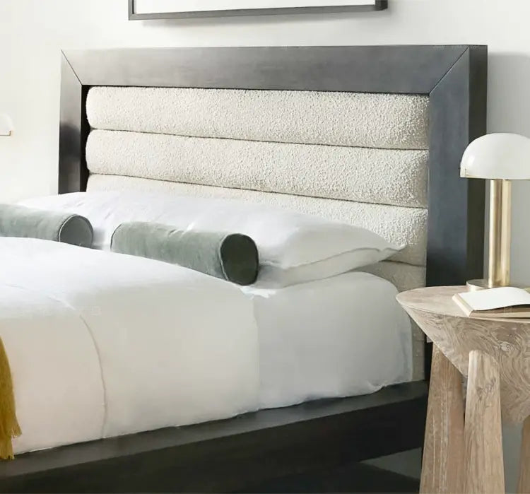 Thoreau Fabric Lambskin Solid Wood Bed