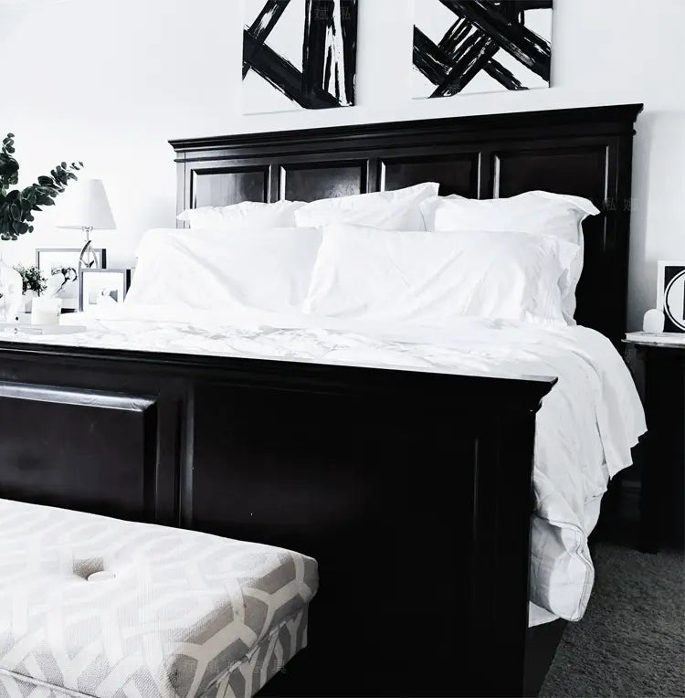 Lyon Black Solid Wood Princess Bed