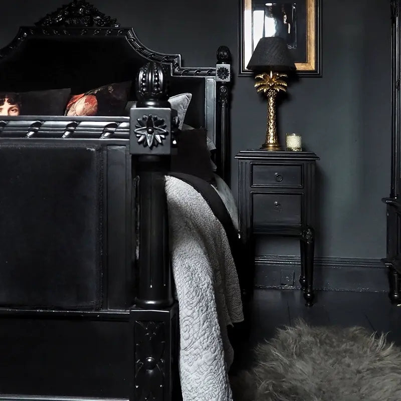 Lilou  Vintage Fabric Carved Bed Custom Design