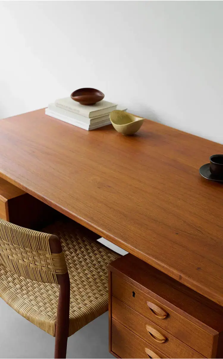 Gaspard Antique Style Teak Office Desk