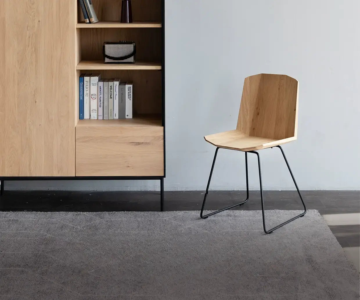 Adriano Solid Wood Iron Dining Table Chair
