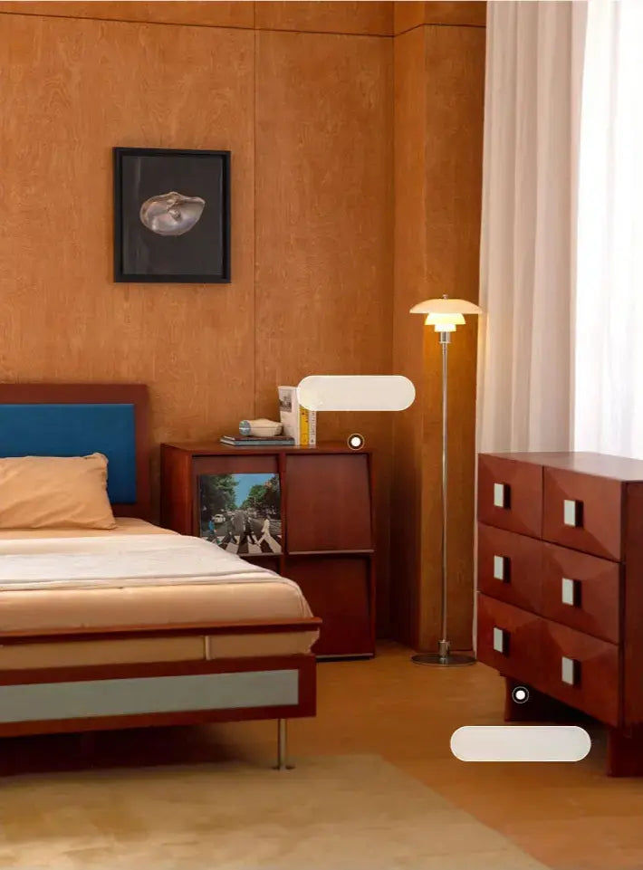 Amélie Retro Cherry Wood Double Bed