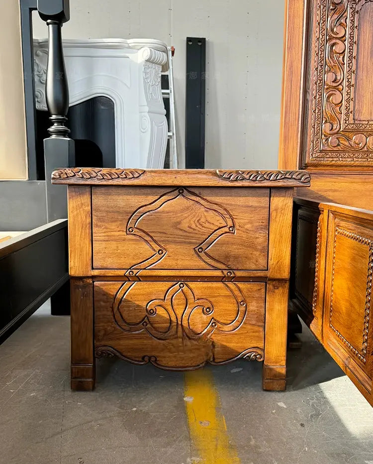 Raine Retro Light Luxury Customizable Double Bed