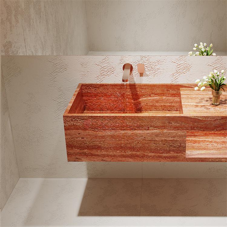Millie Red Cave Stone Wall-Mounted Basin
