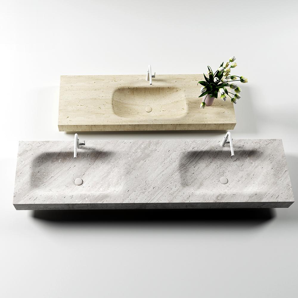 Lennon Beige Roman Travertine Integrated Sink