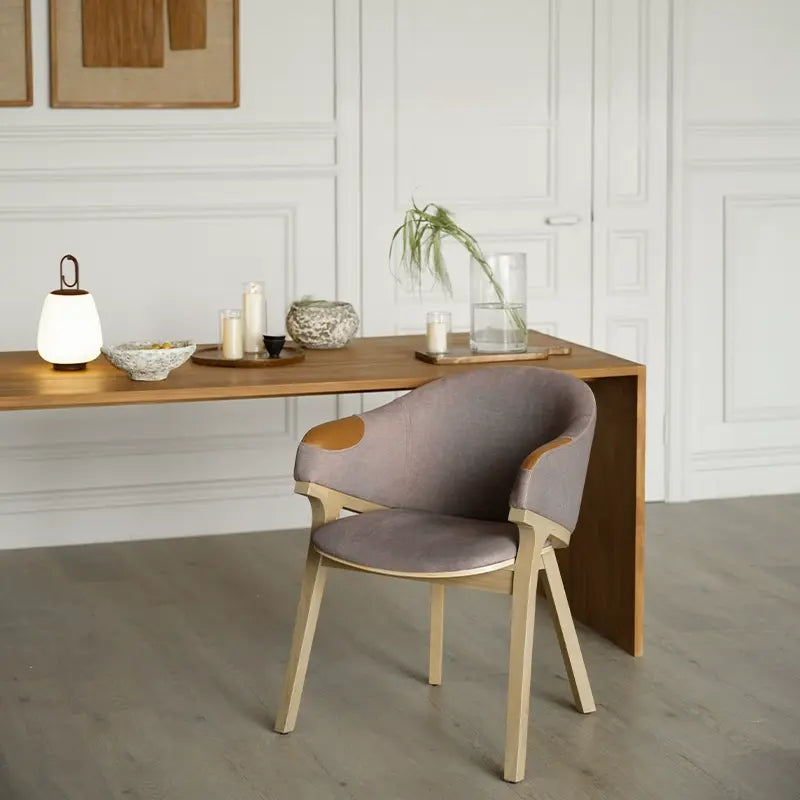 Zella Solid Oak Armrest Dining Room Chair
