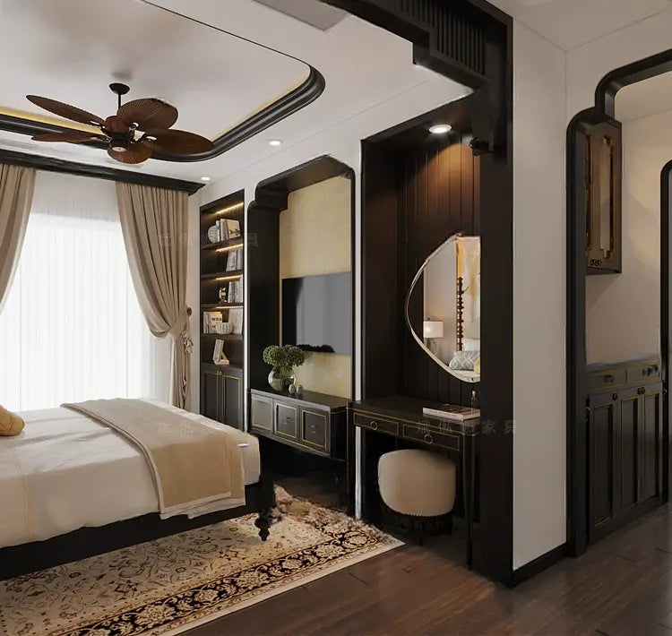 Lucie Retro Town Custom Neoclassical Double Bed