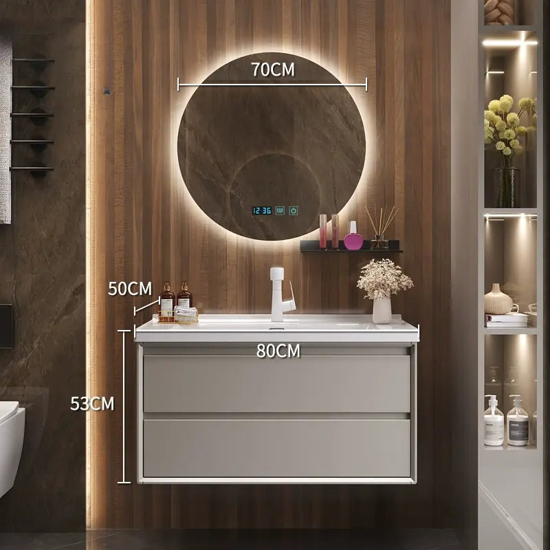 Athena Oak Bathroom Vanity with Smart Mirror