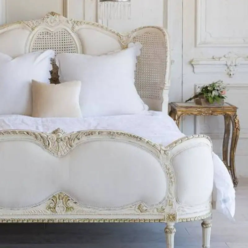 Giulia Modern Rattan Double Bed with Storage