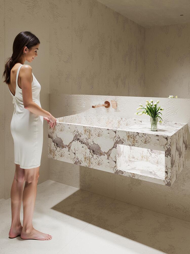 Millie Red Cave Stone Wall-Mounted Basin