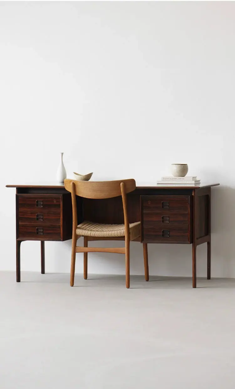 Hugo Custom Teak Mid-Century Writing Desk