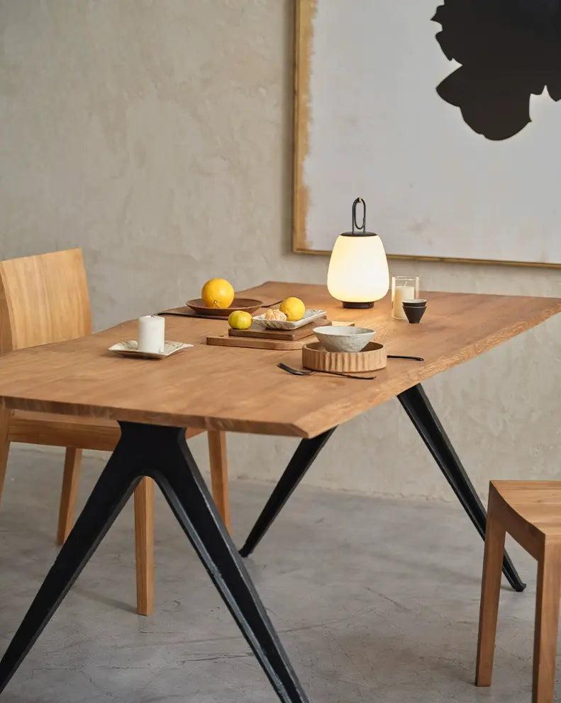 Enea Solid Wood Antique Large Dining Table