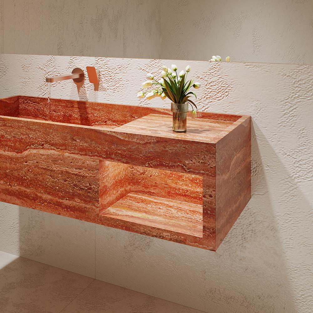Elio Red Cave Antique Marble Sink