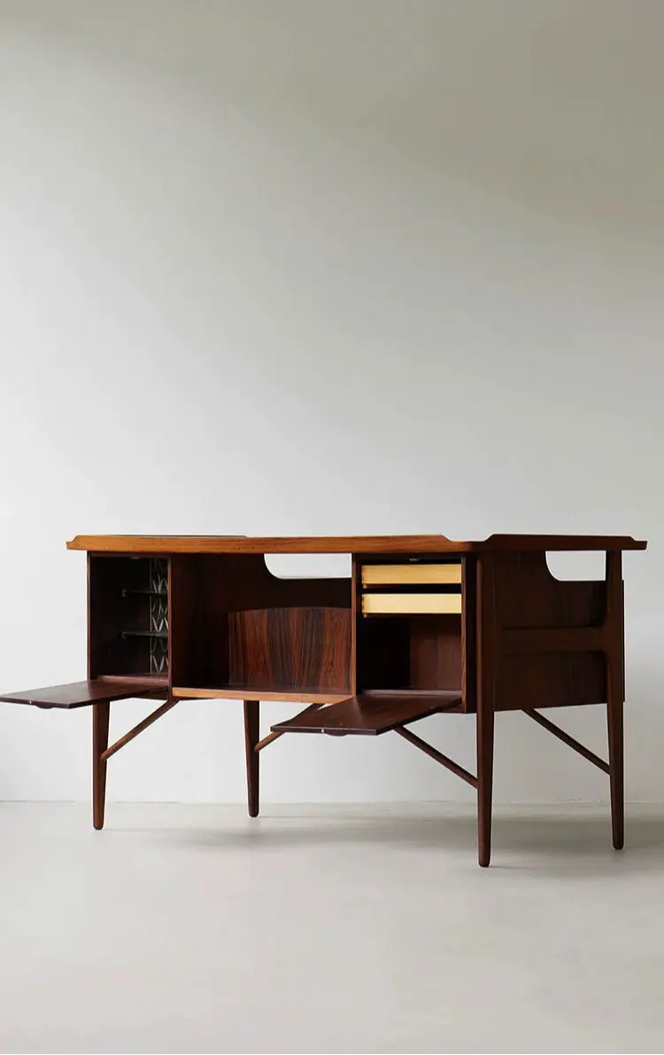 Rémy Modern Teak Study Desk Storage
